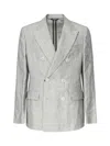 Dolce & Gabbana Sicilia Light Double-breasted Jacket In Linen Canvas In Multi