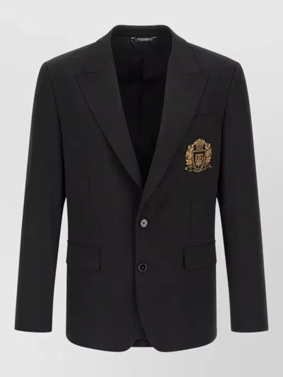 Dolce & Gabbana Sicilia Light Mens Tailored Blazer Jacket In Black