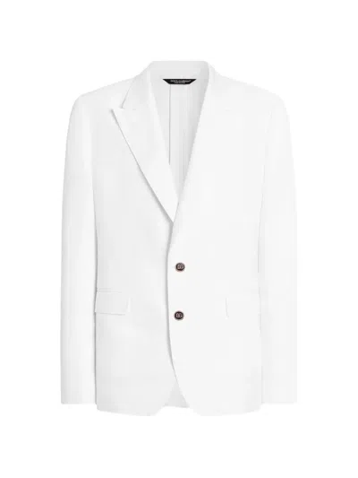 Dolce & Gabbana Sicilia Light Single-breasted Linen Jacket In White