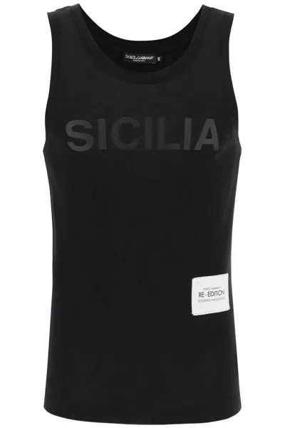 DOLCE & GABBANA SICILIA PRINT RE-EDITION TANK TOP