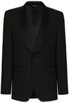 Dolce & Gabbana Single-breasted Stretch Wool Sicilia-fit Tuxedo Jacket In Black