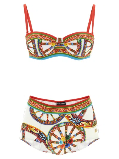 Dolce & Gabbana Sicilian 'carretto' Bikini In Multicolor