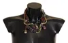 Dolce & Gabbana Gold Brass Sicily Floral Crystal Statement Necklace