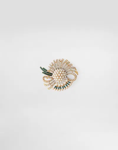 Dolce & Gabbana Sicilian Gentlemen Brooch In Gold