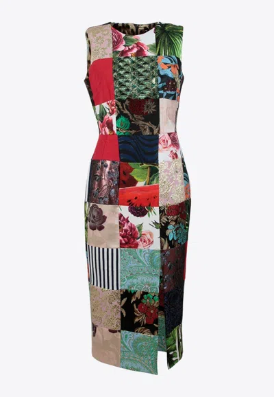 DOLCE & GABBANA SICILIAN PATCHWORK MIDI DRESS