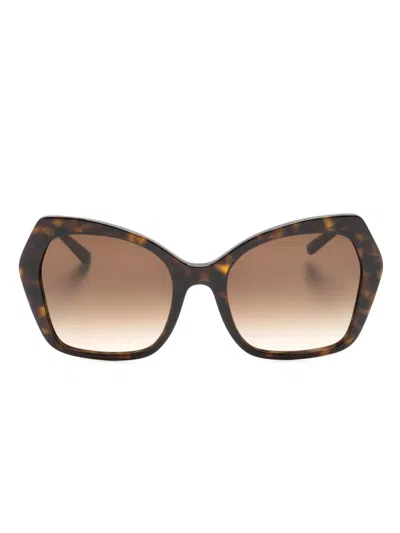 Dolce & Gabbana Sicilian Taste Oversized Sunglasses In Brown