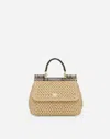 Dolce & Gabbana Medium Raffia Sicily Top-handle Bag In 中性