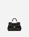Dolce & Gabbana Small Sicily Leather Handbag In ブラック
