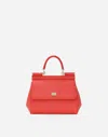 Dolce & Gabbana Medium Sicily Dauphine Leather Bag In オレンジ