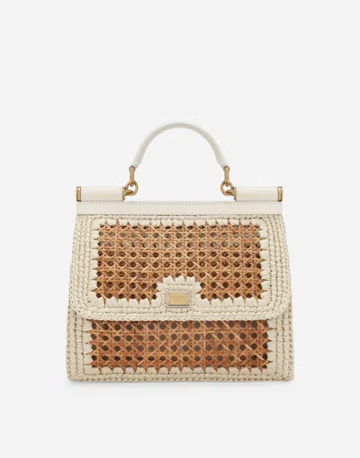 Dolce & Gabbana Large Sicily Handbag In ベージュ