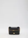 Dolce & Gabbana Sicily Calfskin Vanity Crossbody Bag In Black