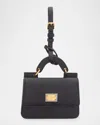 Dolce & Gabbana Textured Leather Mini Bag Wallet In Black