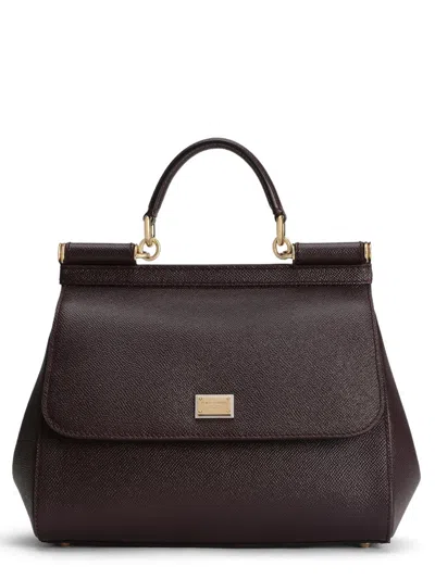 Dolce & Gabbana Sicily Big Leather Handbag In Brown