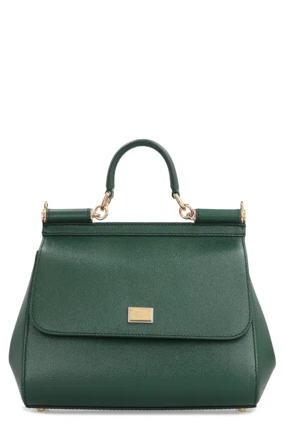 Dolce & Gabbana Sicily Big Leather Handbag In Green
