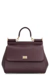 Dolce & Gabbana Sicily Big Leather Handbag In Burgundy