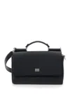 Dolce & Gabbana Structured Black Bag With Top Handle And Detachable Strap In Black