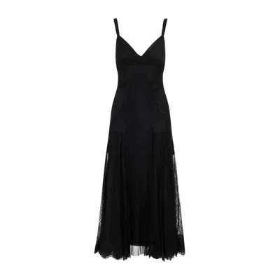 Dolce & Gabbana Sicily Black Cotton Long Dress
