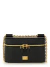 Dolce & Gabbana Sicily Leather Shoulder Bag With Metal Logo Tag In Black