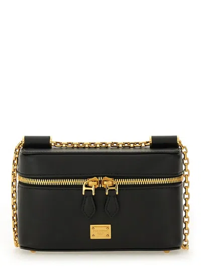 DOLCE & GABBANA DOLCE & GABBANA "SICILY" BLACK LEATHER SHOULDER BAG