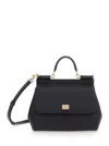 Dolce & Gabbana Black Handbag With Adjustable And Removable Shoulder Strap And Logo Plaque On The Front In Grained L In Black