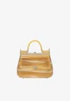 Dolce & Gabbana Sicily Box Acrylic Top Handle Bag In Yellow