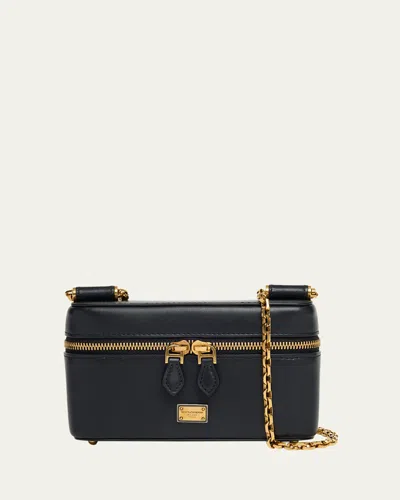 Dolce & Gabbana Sicily Calfskin Vanity Crossbody Bag In Nero