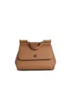 Dolce & Gabbana Sicily Camel Leather Bag In Brown