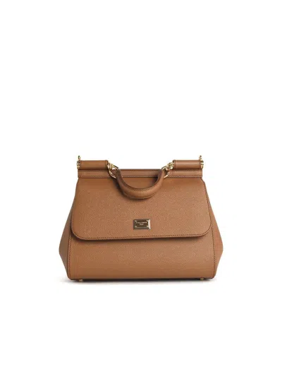 Dolce & Gabbana 'sicily' Camel Leather Bag In Brown
