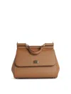 Dolce & Gabbana Sicily Camel Leather Bag In Brown