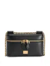 Dolce & Gabbana Sicily Leather Shoulder Bag With Metal Logo Tag In Black