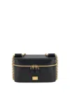 Dolce & Gabbana 'sicily Cube' Black Shoulder Bag With Logo Plaque On The Front And Double Zip