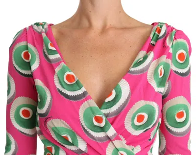 Dolce & Gabbana Sicily Cupcake-print Silk Blouse In Purple