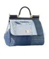Dolce & Gabbana Sicily Denim Tote Bag In Gray