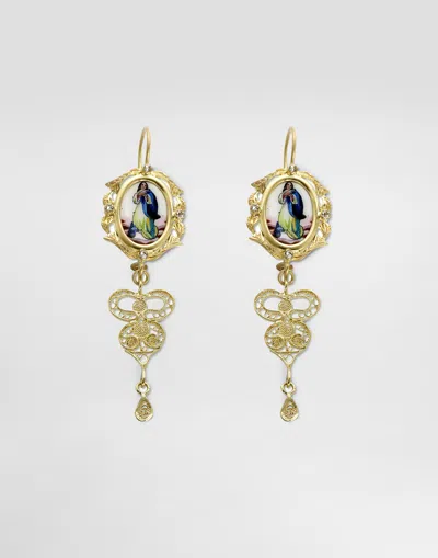 Dolce & Gabbana Sicily Earrings 18-carat Yellow Gold And Colorless Sapphires