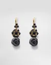 Dolce & Gabbana Sicily Earrings 18-carat Yellow Gold, Black Sapphires And Black Jade In Black