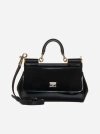 DOLCE & GABBANA SICILY EAST WEST SMALL GLOSSY LEATHER BAG