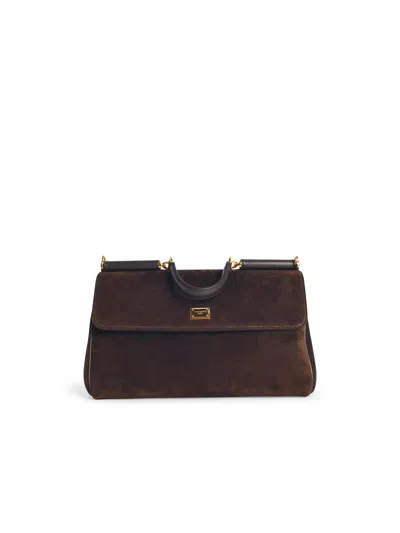 Dolce & Gabbana Sicily' Ebony Lear Bag In Brown