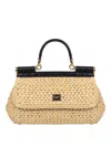 Dolce & Gabbana Elongated Sicily Interwoven Tote Bag In Black