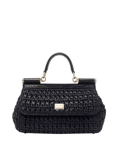 Dolce & Gabbana Sicily Elongated Handbag In Black