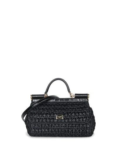 Dolce & Gabbana Sicily Elongated Handbag In Neronerooro