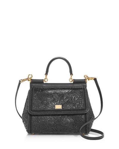 DOLCE & GABBANA MEDIUM SICILY EMBROIDERED HANDBAG