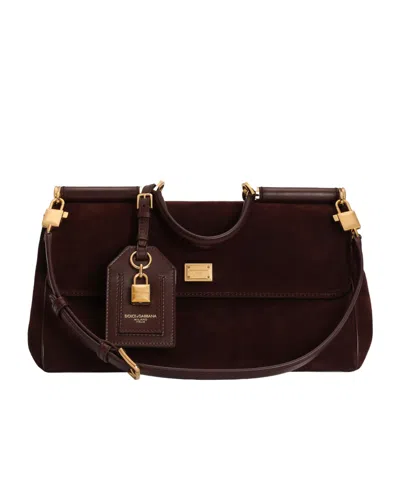 Dolce & Gabbana Dolce  Gabbana Sicily Foldover Top Tote Bag In Bordeaux