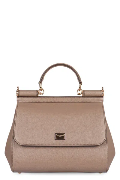 Dolce & Gabbana Sicily Grande Leather Handbag In Brown