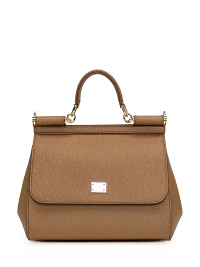 DOLCE & GABBANA DOLCE & GABBANA SICILY GRANDE LEATHER HANDBAG