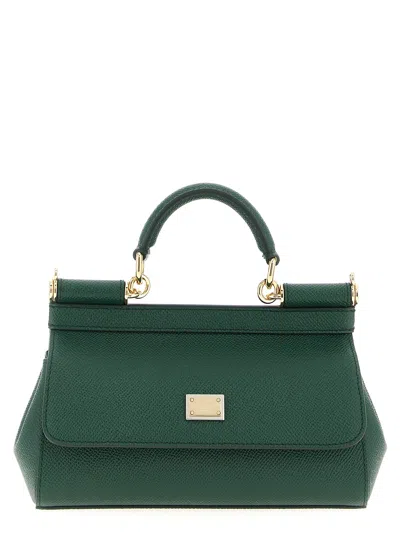 Dolce & Gabbana Women Sicily Small Leather Handbag In Brown