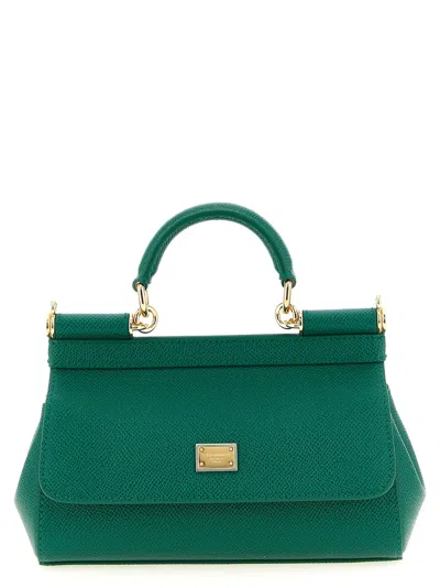 Dolce & Gabbana Mini Handbag With Double Magnet Closure In Green