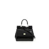 Dolce & Gabbana Sicily Medium Black Handbag With Adjustable And Removable Shoulder Strap And Logo Plaque On The Fron In Black
