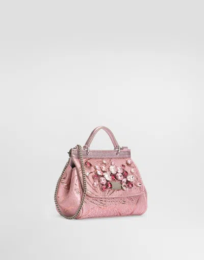 Dolce & Gabbana Kids' Sicily Handbag In Brocade In Multicolor