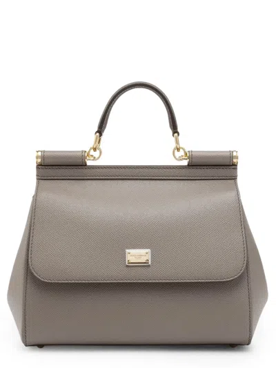 Dolce & Gabbana Sicily Handbag In Dauphine Calfskin In White