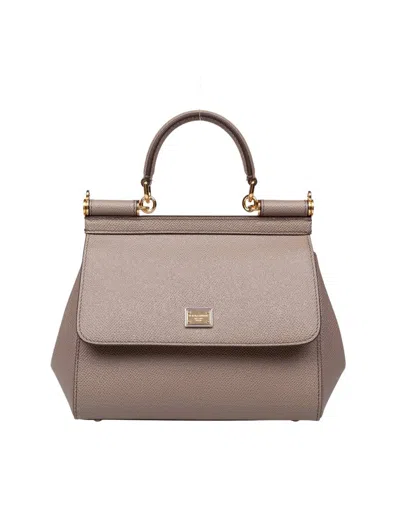 Dolce & Gabbana Sicily Handbag In Small Size In Brown